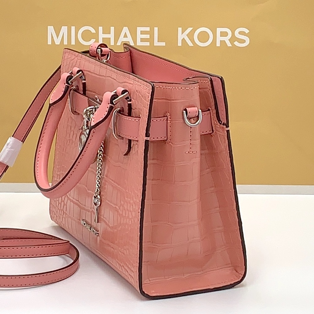 MICHAEL KORS
Hamilton Small Crocodile Embossed Faux 
Satchel
Color:PRIMROSE - Picture 6 of 15